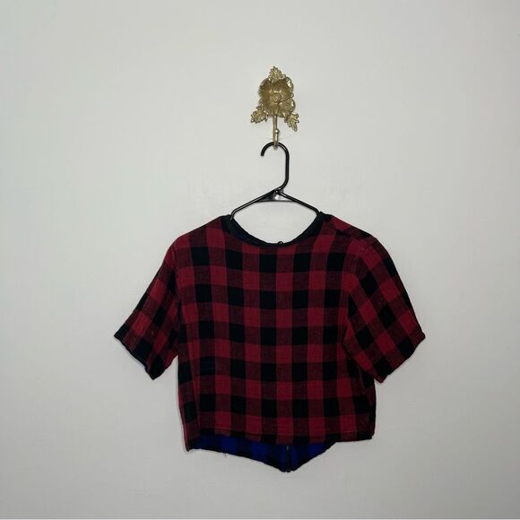 rag & bone Buffalo Check Reversible Crop Top S - Picture 1 of 6
